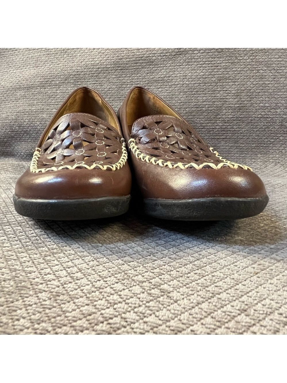 Nurture Gardner Women’s Brown Leather Wedge Loafers Comfort Heels 6.5 M EUC - Picture 8 of 14